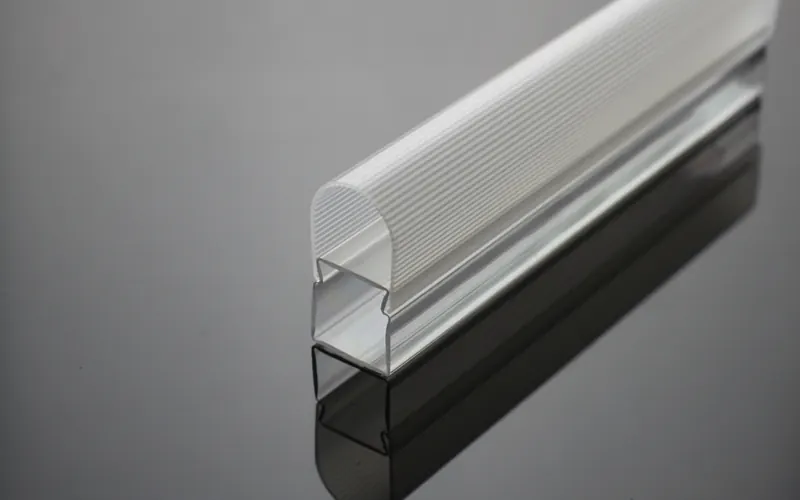 LED housing base with a fluted diffuser cover fitted