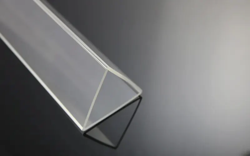 Long clear acrylic square tube running away from the camera